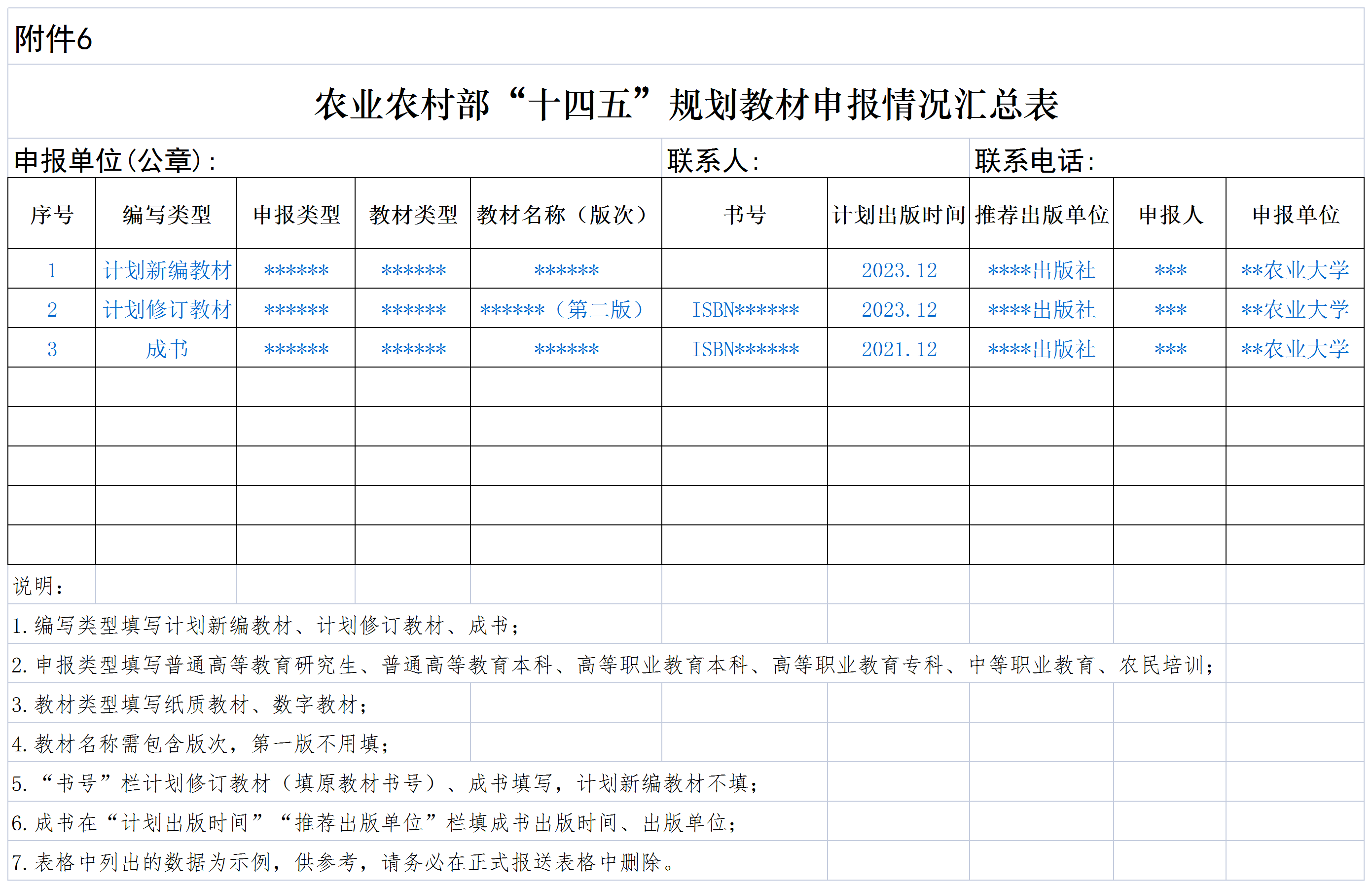 附件6  农业农村部“十四五”规划教材申报情况汇总表_A1J20.png